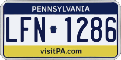 PA license plate LFN1286