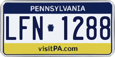 PA license plate LFN1288