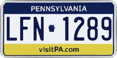 PA license plate LFN1289
