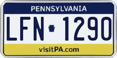 PA license plate LFN1290