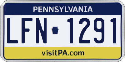 PA license plate LFN1291