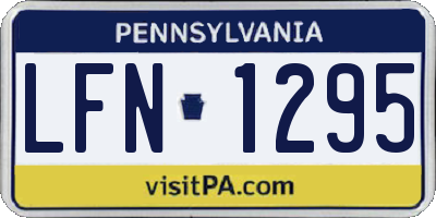 PA license plate LFN1295