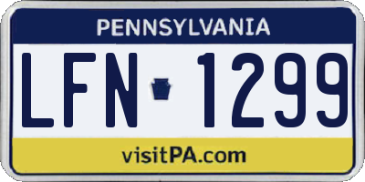 PA license plate LFN1299