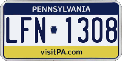 PA license plate LFN1308