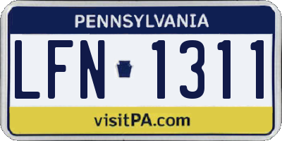 PA license plate LFN1311
