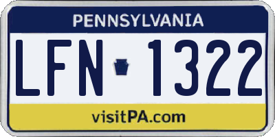 PA license plate LFN1322