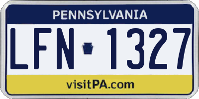 PA license plate LFN1327