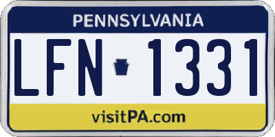 PA license plate LFN1331