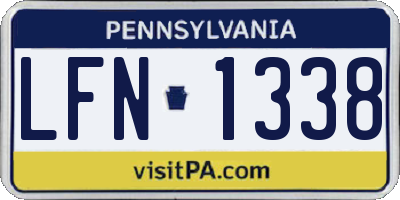 PA license plate LFN1338