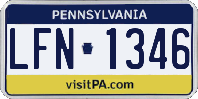PA license plate LFN1346