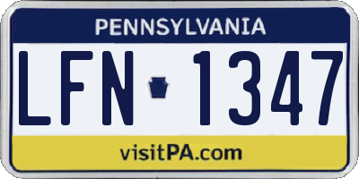 PA license plate LFN1347