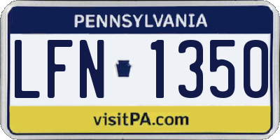 PA license plate LFN1350
