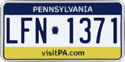 PA license plate LFN1371