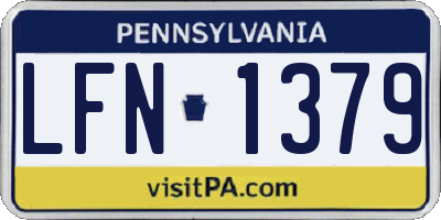 PA license plate LFN1379