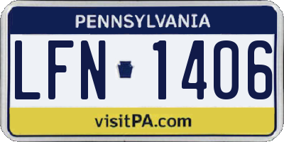 PA license plate LFN1406