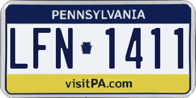 PA license plate LFN1411