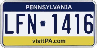 PA license plate LFN1416