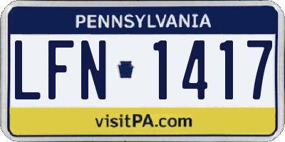 PA license plate LFN1417