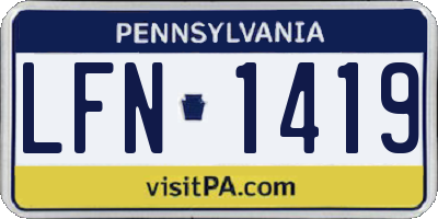 PA license plate LFN1419