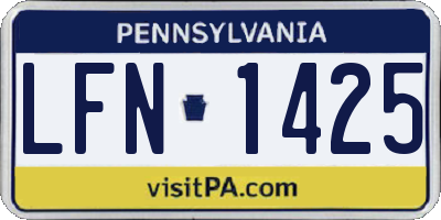 PA license plate LFN1425