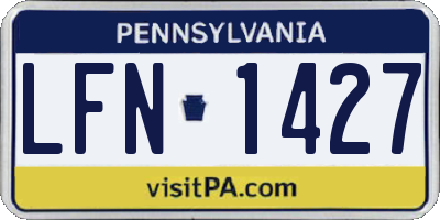 PA license plate LFN1427