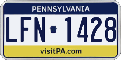 PA license plate LFN1428