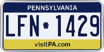 PA license plate LFN1429