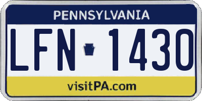 PA license plate LFN1430