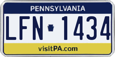 PA license plate LFN1434