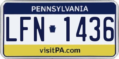 PA license plate LFN1436