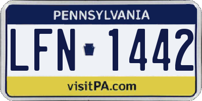 PA license plate LFN1442