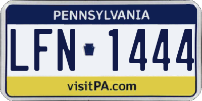 PA license plate LFN1444