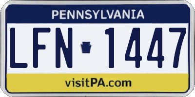 PA license plate LFN1447