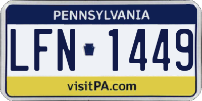 PA license plate LFN1449
