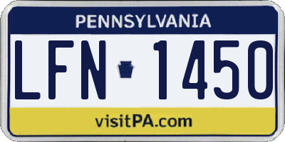 PA license plate LFN1450