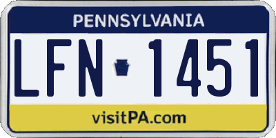 PA license plate LFN1451