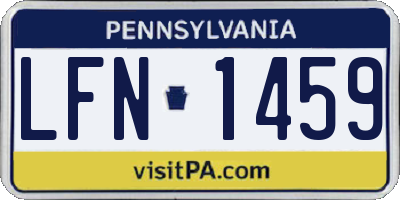 PA license plate LFN1459