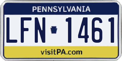 PA license plate LFN1461