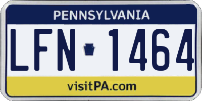 PA license plate LFN1464
