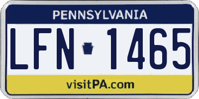 PA license plate LFN1465