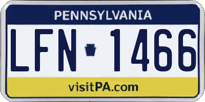 PA license plate LFN1466