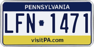 PA license plate LFN1471