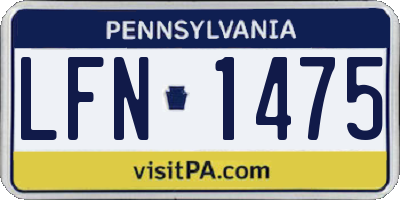 PA license plate LFN1475