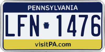 PA license plate LFN1476