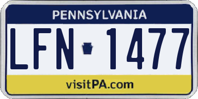 PA license plate LFN1477