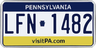 PA license plate LFN1482
