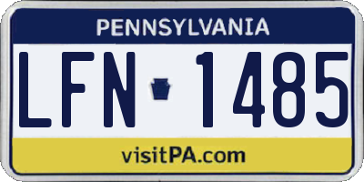 PA license plate LFN1485