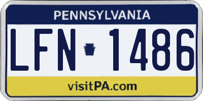 PA license plate LFN1486