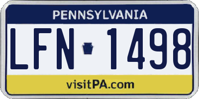 PA license plate LFN1498