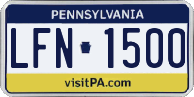 PA license plate LFN1500